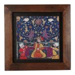 Carreau persan décoratif encadré – Motif inspiré de Shahnameh : Shirani