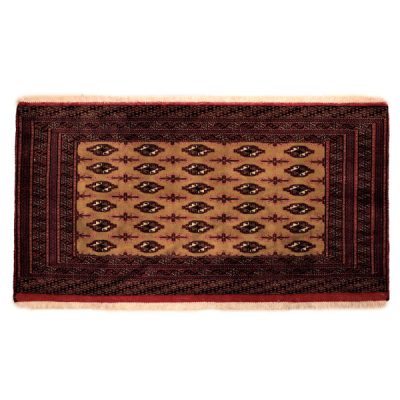 Tapis persan en laine tribal noué à la main rouge et crème