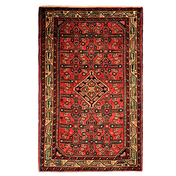 Tapis Persan Fait Main Médaillon Intriqué en Laine Stylé