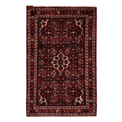 Tapis Persan Fait Main Médaillon Intriqué en Laine Couleur Sombre