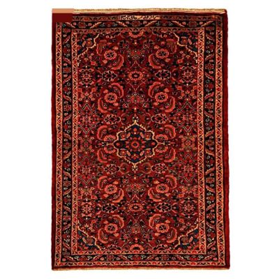 Tapis Persan en Laine Fait Main Rouge Sombre