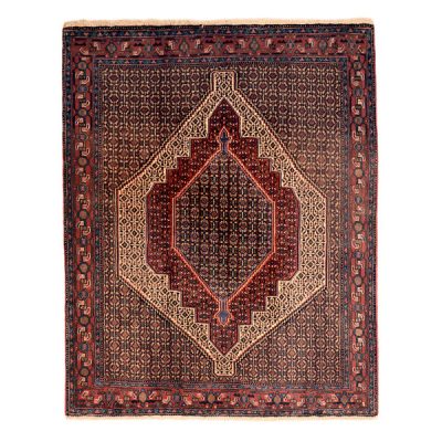 Tapis Persan Fait Main Médaillon Intriqué en Laine Sombre
