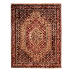 Tapis Persan Fait Main Médaillon Intriqué en Laine Crème