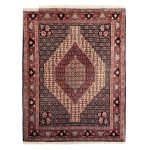 Tapis Persan Fait Main Médaillon Intriqué en Laine Marron