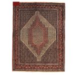 Tapis Persan Fait Main Médaillon Intriqué en Laine Crème