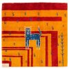 Tapis Gabbeh en laine persane tissé à la main avec motifs animaliers Chat