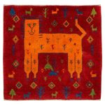 Tapis Gabbeh en laine persane tissé à la main avec motifs animaliers Léopard