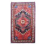 Tapis persan en laine tribal noué à la main Fleurs