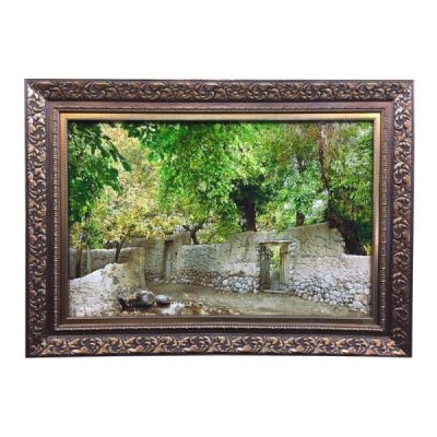 Tapis persan figuratif noué à la main de Tabriz représentant Divar