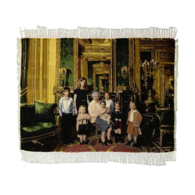 Tapis persan figuratif noué à la main de Tabriz représentant la Reine Élisabeth