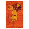 Tapis Gabbeh en laine persane tissé à la main avec motifs animaliers Lion II