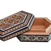 Handcrafted Wooden Jewelry Box with Persian Khatam Design - Milan