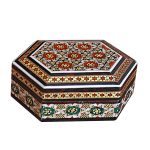 Handcrafted Wooden Jewelry Box with Persian Khatam Design – Milan