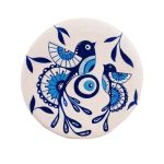 Plaque en céramique décorative peinte à la main Oiseaux bleus
