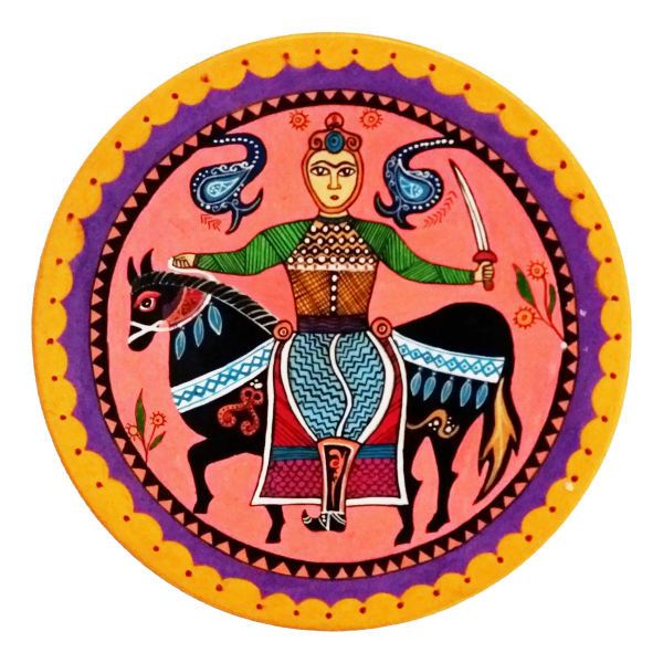 Plaque en céramique décorative peinte à la main Rajasthani XIII