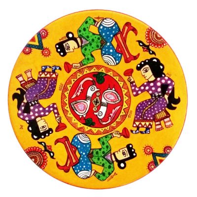 Plaque en céramique décorative peinte à la main Rajasthani XI