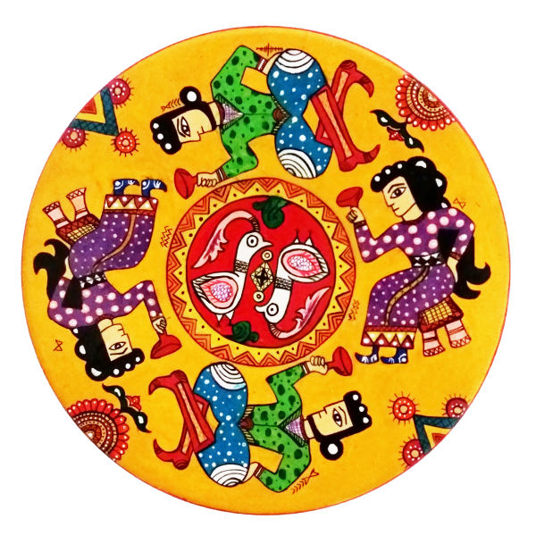 Plaque en céramique décorative peinte à la main Rajasthani XI