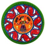 Plaque en céramique décorative peinte à la main Rajasthani