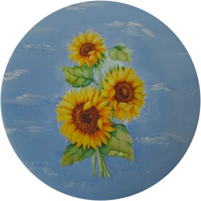 Plaque en céramique décorative peinte à la main Tournesol II