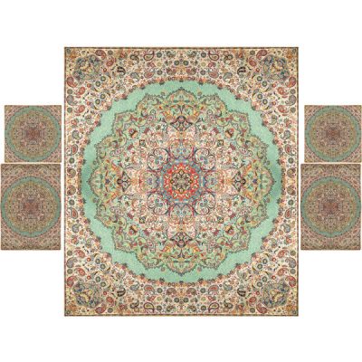 Parure de lit persane – Style oriental, taille double, tissu Termeh – Negin
