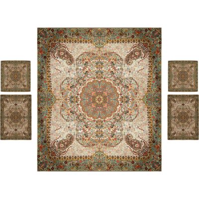 Parure de lit persane – Style oriental, taille double, tissu Termeh – Negin