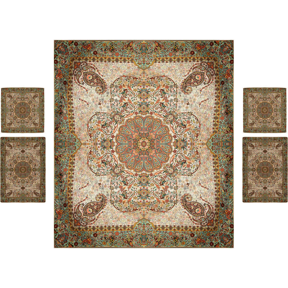 Parure de lit persane – Style oriental, taille double, tissu Termeh – Negin