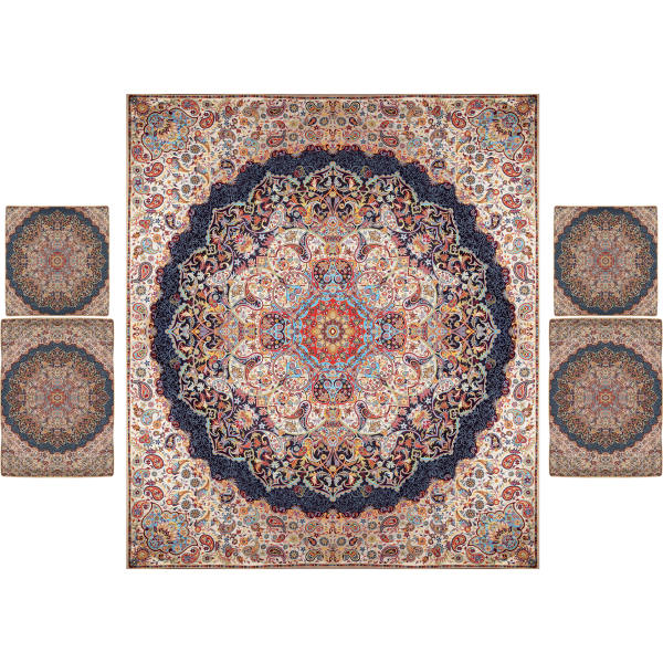 Parure de lit persane – Style oriental, taille double, tissu Termeh – Ordibehesht