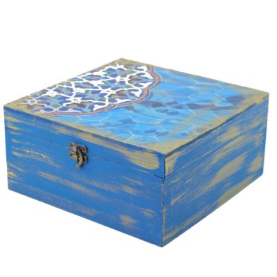 Boîte en Bois pour Cadeaux – Motif Persan Inspiré Kashia