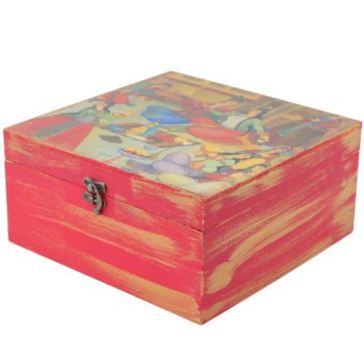 Boîte en Bois pour Cadeaux – Motif Persan Inspiré Khatati II