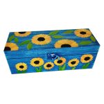 Boîte en Bois pour Cadeaux – Motif Artistique Tournesol