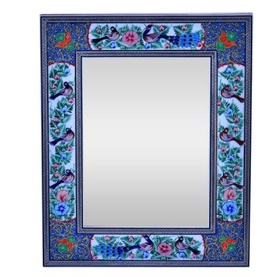 Cadre de miroir en bois persan – Modèle Tavoos Khatamkari