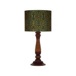 Lampe de table en bois traditionnelle avec abat-jour inspiré de la Perse Almasi