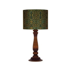 Lampe de table en bois traditionnelle avec abat-jour inspiré de la Perse Almasi