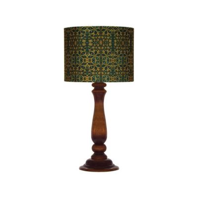 Lampe de table en bois traditionnelle avec abat-jour inspiré de la Perse Almasi