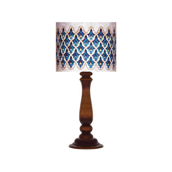 Lampe de table en bois traditionnelle avec abat-jour inspiré de la Perse Iblue