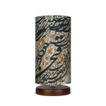 Lampe de table en bois persane minimaliste & amp; de chevet cylindre fait main Pars