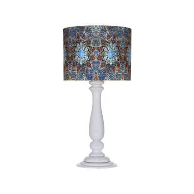 Lampe de table en bois traditionnelle avec abat-jour inspiré de la Perse Saminhade Samin