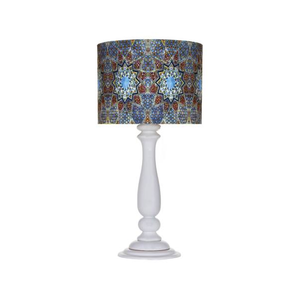Lampe de table en bois traditionnelle avec abat-jour inspiré de la Perse Saminhade Samin