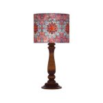 Lampe de table en bois traditionnelle avec abat-jour inspiré de la Perse Silva