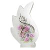 Lampe en sel en forme de flamme islamique artisanale avec calligraphie du verset Wa In Yakad