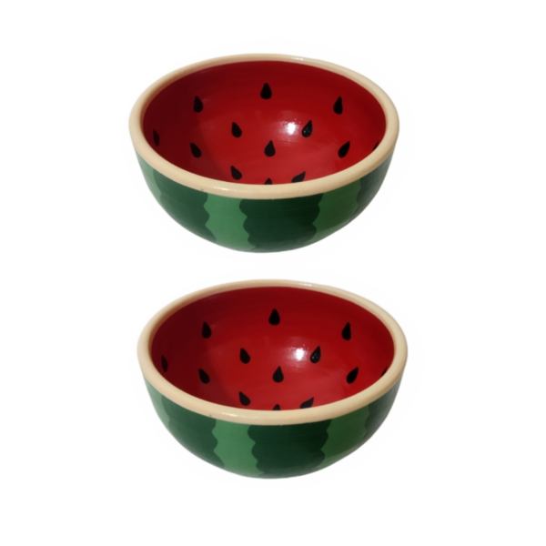 Ensemble de 2 bols décoratifs en céramique fait main modèle Yalda