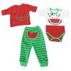 Ensemble de vêtements pour bébé 3 pièces en coton modèle Pastèque
