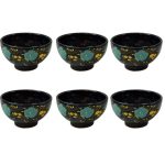 Bol en Poterie Fait Main – Pour Yaourts, Desserts, Salades et Nouilles | Bleu Marine (Ensemble de 6)
