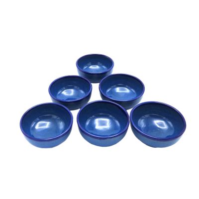 Bol Dizi en Poterie – Pour Abgoosht, Yaourts, Soupes et Nouilles | Bleu (Ensemble de 6)