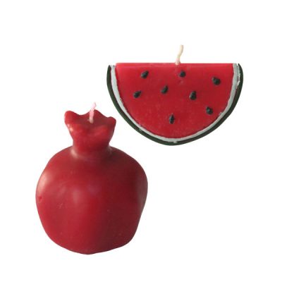 Bougie Grenade & Pastèque – Duo Symbolique, Idéale pour Yalda