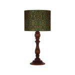 Lampe de table en bois traditionnelle avec abat-jour inspiré de la Perse Aseman