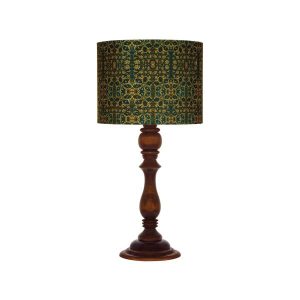 Lampe de table en bois traditionnelle avec abat-jour inspiré de la Perse Aseman