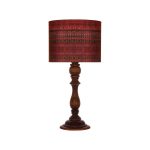 Lampe de table en bois traditionnelle avec abat-jour inspiré de la Perse Kilim