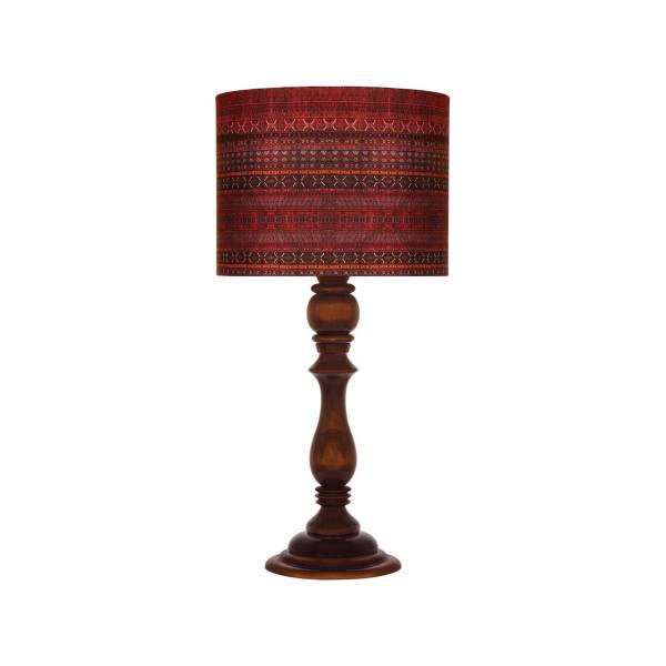 Lampe de table en bois traditionnelle avec abat-jour inspiré de la Perse Kilim