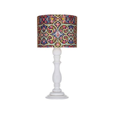 Lampe de table en bois traditionnelle avec abat-jour inspiré de la Perse Dalan